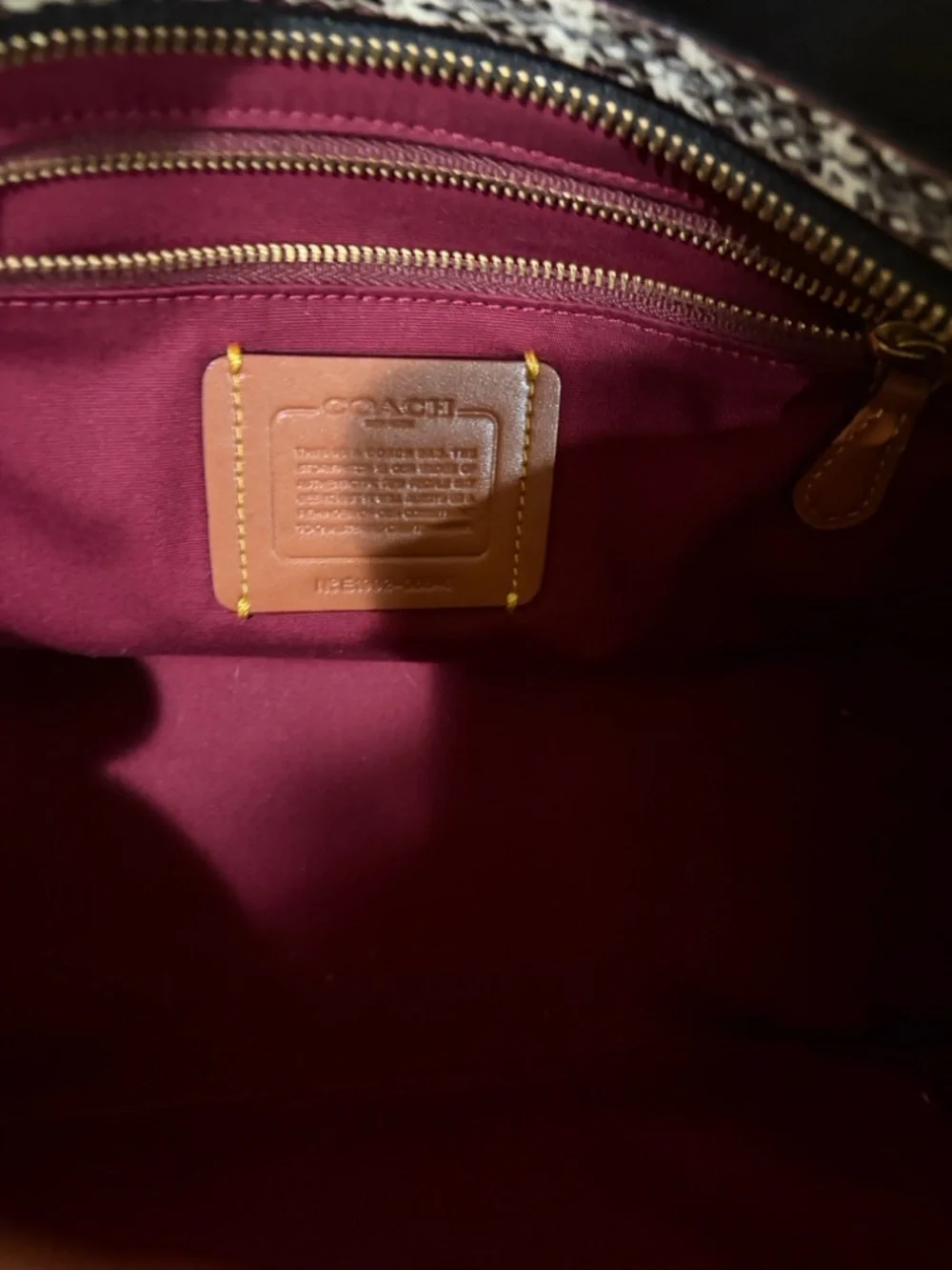 Coach Dreamer signature canvas, snake skin satchel - Picture 2 of 8